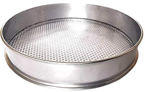 1pc Round 304 Stainless Steel Mesh Sieve 0.5-50mm Hole Kitchen Baking Food Bean Filter Screen Fruit Filter Sieve Strainer Sifter Net (Color : Hole Diameter 5mm, Size : 15cm Diameter)