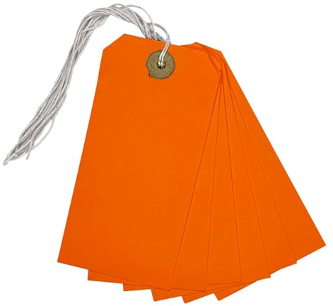 Box of 1000 Orange Strung Tags 120mm x 60mm