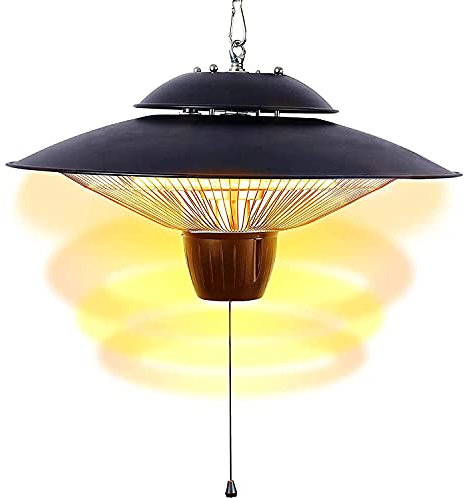 Samnuerly Elektrische Terrassenheizung, hängende Decken-Infrarotstrahler für den Garten im Freien, 600 W / 1500 W Balkonheizung im Innenhof