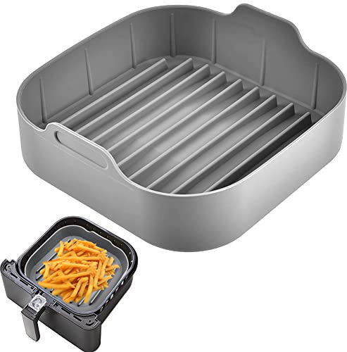 20cm Verdicktes Silikonform für Heißluftfritteuse, Airfryer Silikon Liner Backform für COSORI 5,5 L/6,4 L, Heisluftfritöse Zubehör Silikoneinsatz für Tefal 5,6 L/6,5 L und Philips 6,2 L/7,2 L