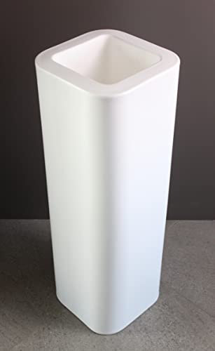 Kloris Pflanzkübel quadratische Säule 30 x 30 x 90 cm H Polyethylen weiß Tiefe 24 cm