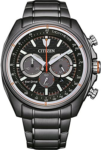 CITIZEN Herren Analog Japanisches Quarzwerk Uhr mit Edelstahl Armband CA4567-82H, Schwarz