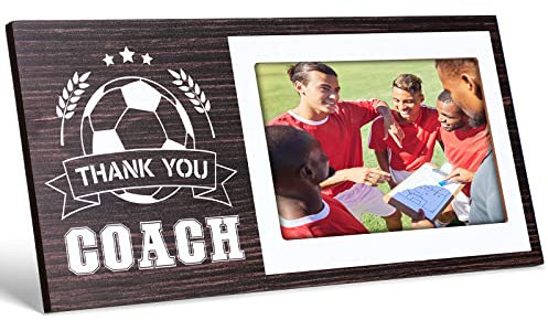 Sumind Fußball-Bilderrahmen, Fußball, Basketball, Volleyball, Trainer, Geschenk, Geschenk für Trainer, Dankeschön, 10,2 x 15,2 cm, Foto (Fußball)