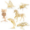 Georgie Porgy 3D Holzpuzzles DIY Modelle Kits für Kinder Dinosaurier Flugzeug Holzhandwerk BAU Spielzeug 6 Stück (Biene Schmetterling Einhorn Eule Schildkröte Delphin)