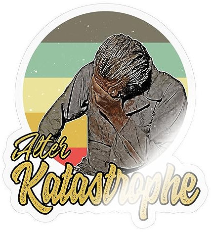 Spreadshirt Alter Katastrophe Retro Vintage Style Sticker, max. 10 x 10 cm, 10 x 10 cm, Transparent glänzend