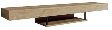 MB Muebles Bonitos, Mobile TV Sospeso a Parete Aydin, Soggiorno Moderno, Melamina, Safir Opaco, 150x22x29.6cm