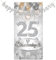 YunBey 2 Stück Silberhochzeit Deko, 25. Silberhochzeit Luftballons Banner und Jubiläum Banner, 25. Hochzeitstag Banner Tischdeko Silberhochzeit (180 x 90CM)