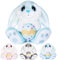 My OLi Osterhase Plüsch Hase mit Osterei 20cm Kuscheltier Hase Stofftier Kuscheltiere Schlappohren Sitzend Kuschelhase Plüschtiere Für Mädchen Kinder Jungen-Blau Farbe
