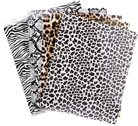 Lurrose 5blätter Bögen Wärmeübertragungsvinyl Mit Leopardenmuster Vinyl Für T-shirts Htv Wasserfest Und Waschbar
