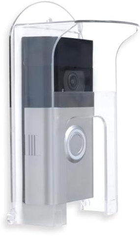 Smallterm Transparent Plastic Ring Doorbell Cover,Doorbell Rain Cover Suitable for Ring Models Doorbell Waterproof Protector Shield Video Doorbells 17.5 x 10 cm