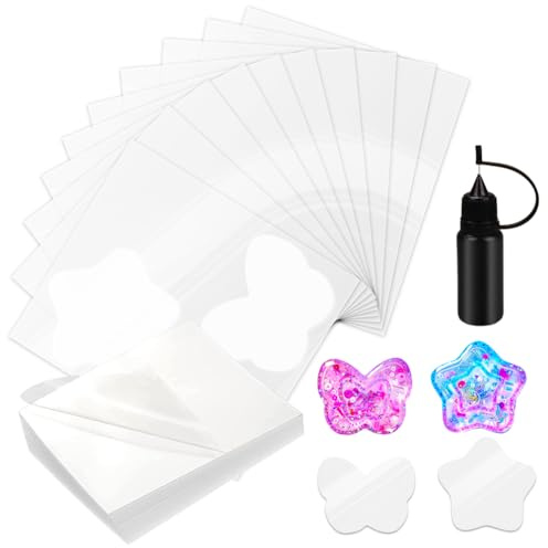 60 Resin Shaker Films with Needle Tip Bottle Kit for Charms Jewellery Making