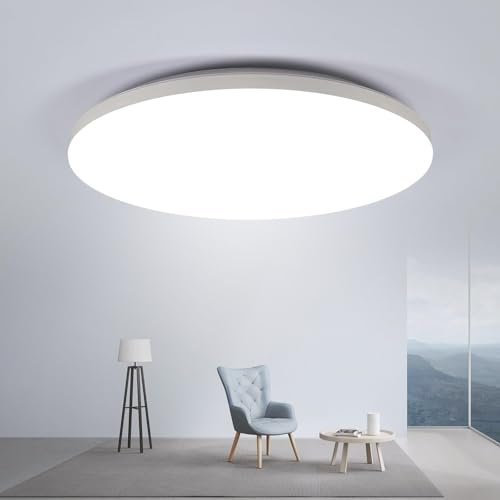 Osairous Lamparas de Techo Ø30cm, 20W Redondo Plafon LED Techo, Lampara Techo Dormitorio IP44, 6500k 1800 LM Luz Blanca Fría para Cocina, Dormitorio, Baño, Salón