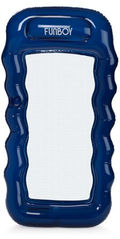 FUNBOY Riesige aufblasbare Luxus-Liege, transparent, Marineblau, Netz-Hängematte, Pool-Schwimmer, perfekt für eine Sommer-Pool-Party, groß