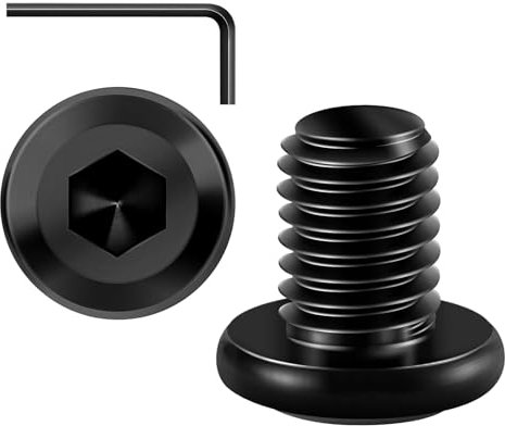 20 Piezas Tornillos M8 X 12, Tornillos Cabeza Plana, Tornillos Hexagonal, Tornillos Acero Inoxidable A2 V2A, Óxido Negro, Rosca Completa con Llave Allen