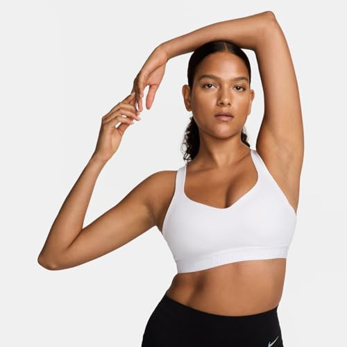 Nike Sport-BH Indy High Support Verstellbarer Sport-BH Mit Polstern Für Damen, White/Stone Mauve/White, FD1068-100, M