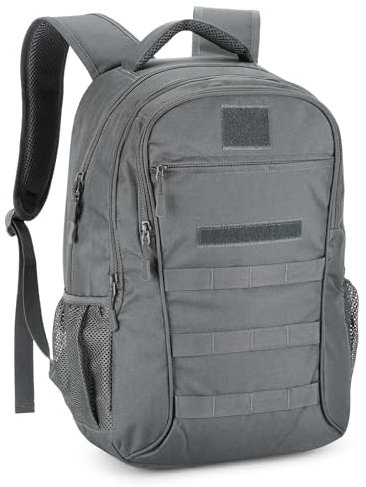 VINBAGGE Rucksack Molle Taktische Motorrad Wanderrucksack Outdoor Wasserdicht Trekkingrucksack 35L/40L Campus Daypack Jagdrucksack Schulrucksack für Jungen Herren - Grau