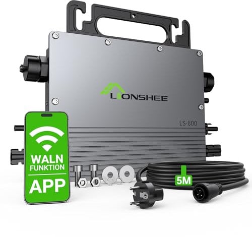 Astro Micro Wechselrichter 800W mit WLAN und App Solar Wechselrichter Grid Tie Inverter-PV Mikrowechselrichter -IP67 Wasserdichter -Plug und Play- 5M AC-Kabel Micro Inverter für Solar Balkonkraftwerk