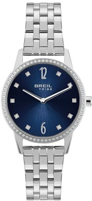 Breil Uhr Damen, Armband aus Stahl, Gehäusedurchmesser 33 cm | Sammlung TWINKLE SKY, Uhrwerk Quartz Analog, Wasserbeständig bis 30 Meter, Schmuck als Geschenkidee Damen