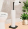 Toilet Roll Holder Free Standing – Toilet Roll Stand for 5 Rolls – Stainless Steel Loo Roll Holder with Heavy Stable Base – Pedestal Free Standing Toilet Roll Holder for Bathroom (Black)