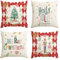 Artoid Mode Rot Diamant Plaid Nussknacker Baum Frohe Weihnachten Kissenbezüge 4er Set, 50x50 cm Christmas Zierkissenbezug Cushion Cover Couch Deko