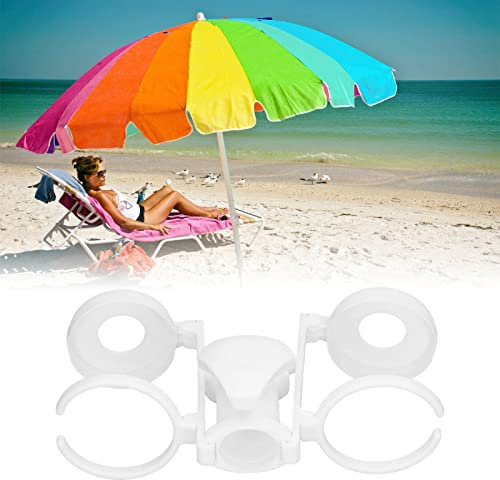 Portabicchieri per ombrellone da spiaggia Portabicchieri da appendere per ombrellone leggero e robusto per viaggi in spiaggia Bianco 22x7,5x12 cm