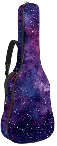 Tasche für Bassgitarre mit violetter mystischer Galaxie, Tasche für Akustikgitarre, 101,6 cm (40 - 41 Zoll), wasserdichte Oxford-E-Gitarre, Gigbag für akustische Konzertgitarre, Ukulele, Lila