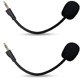 UNCLE LIGHT 2 Pack Replacement Game Mic for Logitech G PRO X & G Pro Gaming Headset on PS4 PS5 Xbox One PC, 3.5mm Detachable Boom Microphone