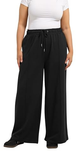 Yours Curve Wide Leg Joggers - Women's - Plus Size Curve Black