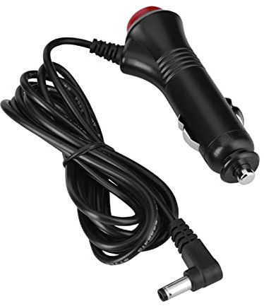 12V Auto-Zigarettenanzünder-Ladegerät-Adapterkabel, 90°-Winkelstecker mit Schalter und Licht für Fahrzeugstrom, 1,5 M, Schwarz