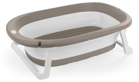 Dolu Foldable Baby Bathtub ? Compact & Convenient Design ? Stone Grey ? Easy to Store, Safe & Comfortable for Babies