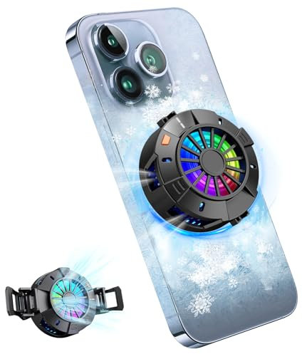 2-in-1 Magnetic & Clip-On Phone Cooler – Semiconductor-Powered Gaming Cell Phone Cooling Fan Radiator for iPhone/Android/iPad/Tablet – Ideal for Gaming, Video Calls, Live Broadcasting, and Vlog
