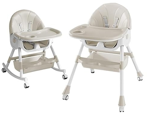 Hochstuhl Baby 6in1 Kinderhochstuhl mit Babyliege und Schaukelstuhl, Verstellbar Klappbar Hochstuhl Baby mit Essbrett und Rollen,Korb, mitwachsend ab 6 Monate bis 6 Jahre Babystuhl