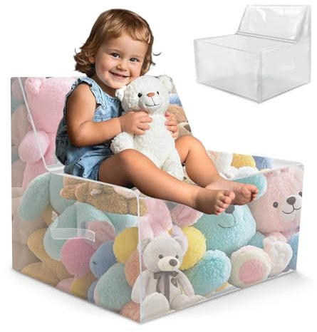 Children's Plush Toy Storage, Waterproof Large Bean bag Chair Cover, Kids Toddler Armchair, Soft Child Safe Seat for Organizing Toddler Rooms Soft Stuff, Plush Toys Storage, 60×45×60cm