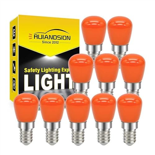 Ruiandsion E14 LED Lampe 220V Orange E14 Schraubsockel Ersatz für Pendelleuchten Decken Schreibtisch Nachttisch Wand Dekorative Leuchte Packung mit 10 Stück