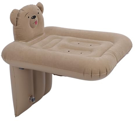 Eujgoov Aufblasbares Autobett mit Doppelter Unabhängiger Inflation, Baby -Reisewagenbett mit Abnehmbarem Sicherheitsgürtel, Geeignet für SUVs, Gelb, PVC -Material