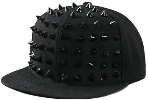 XYNM Baseball Cap Unisex Punk Studded Hip-hop Hut Verstellbare Snapback Spike Niet Stud Cap-schwarz-eine Größe