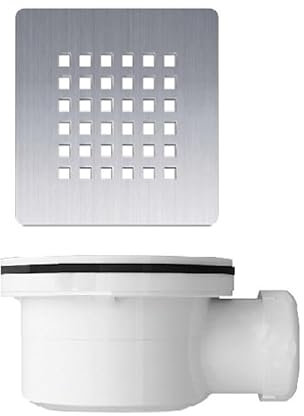 Piletta Doccia con Copri Piletta - Griglia in Acciaio Inox per Piatti Doccia in Resina, Ø90 mm - Ispezionabile con Cestello Estraibile, Antiodore e Facile da Pulire