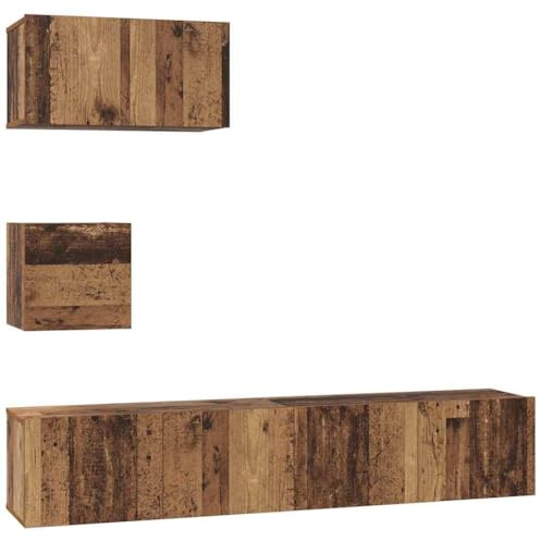 vidaXL TV Cabinet Set Wall-mounted Old wood Engineered wood, Modern Living Room, Stylish Storage, Durable Tv Cabinet, Wall-Mounted Media Console, Space-Saving Furniture Solutions