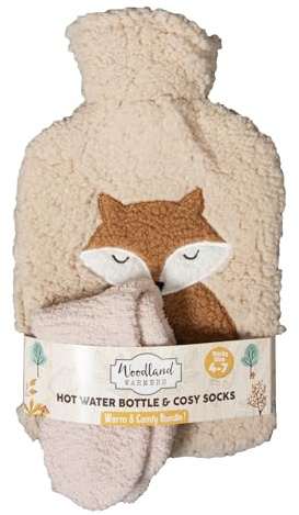 iN Hot Water Bottle with Super Soft Cosy Faux Fur Cover & Socks | Leakproof | 1.7L Large | Hot Water Bag Neck, Shoulder, Hand Feet Warmer, Ideal for Women, Men