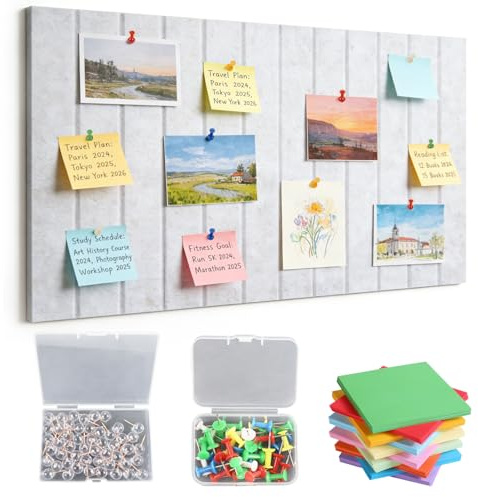 agctrler 60x40cm Pinnwand Filz Selbstklebend mit 50 Pinnnadeln und 100 Farbiges Papier, Filzboard, 0,9cm dick faltbare Fototafel für Büro Küche