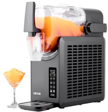 VEVOR Machine à Granité 2,6 L, Machine à Boissons Glacées avec 5 Programmes Préréglés, Distributeur de Boissons Frappées Granitas Margarita Smoothie, Autonettoyante, pour Restaurant Café Bar