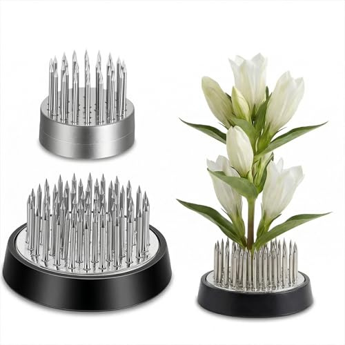 2 Stück Blumenfrosche für Gestecke und Vasen, Ikebana-Stielhalter aus Edelstahl mit Gummifuß, ideal für Blumenarrangements und Heimdekoration