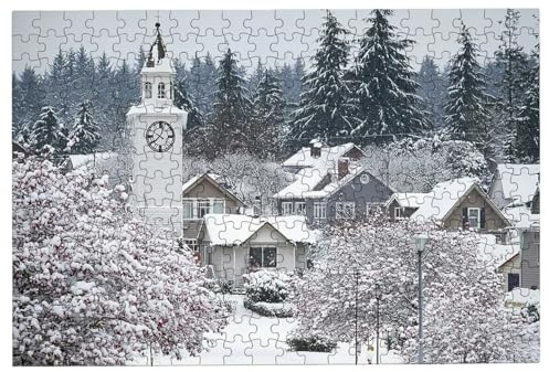 Puzzle 3000 Teile Winter, 3000 Teile Puzzle Stadt, Puzzel mit Exquisiter Verpackungsbox, Impossible Klassische Puzzels für Erwachsene Holzpuzzle Farbenfrohes Deko Wohnzimmer Geschenke für Männer -3281