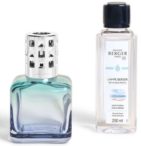 Maison Berger Geschenkset Eiswürfel – Raumduft-Diffuser 250 ml – entfernt Gerüche, reinigt die Luft, dekoratives Objekt für Zuhause oder Büro (türkis blau – Ocean Wind)