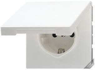 Jung Enchufe Schuko 16 A 250 V con protección de Contacto y Tapa Serie LS, 1 Pieza, Color Blanco, LS 1520 kikl