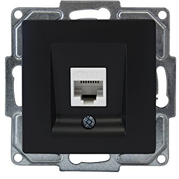 Gunsan Visage Datenbuchse 1-fach CAT5e Internet Netzwerk Unterputz Schwarz