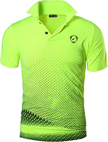 Jeansian Herren Summer Sportswear Sport Golf Tennis Poloshirt Polo Tee Shirts Tshirt T-Shirt LSL195 GreenYellow XL