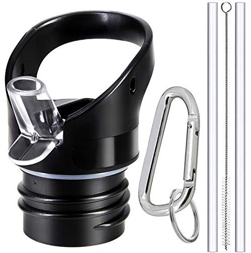 Straw Lid for Hydro Flask Standard Mouth Water Bottle. New and Improved Design Replacement Cap for 1.91 Mouth Insulated Water Bottle 12 oz, 18 oz, 21 oz, 24 oz. (Black)