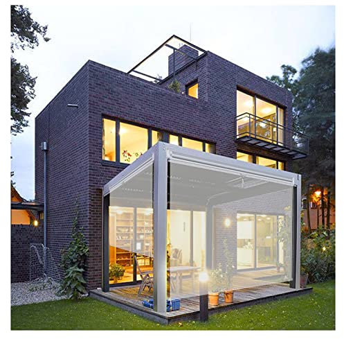 ZXCASDF Transparent Waterproof Roller Blinds,Outdoor Pergola Roller Shade Blind,Outdoor Clear Vinyl Roller Shades,HD Transparent Roll Up Curtain,for greenhouse,balcony,pavilion,160x300cm/62.9x118.1in