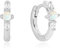 Brandlinger ® Ohrringe Silber 925 hängend. Creolen mit Opal und Zirkonia Stein. Schmuck Damen vergoldet mit 18 Karat (Silber und Gold) für Frauen und Mädchen. Durchmesser der Creolen 11,5mm. (Silber)